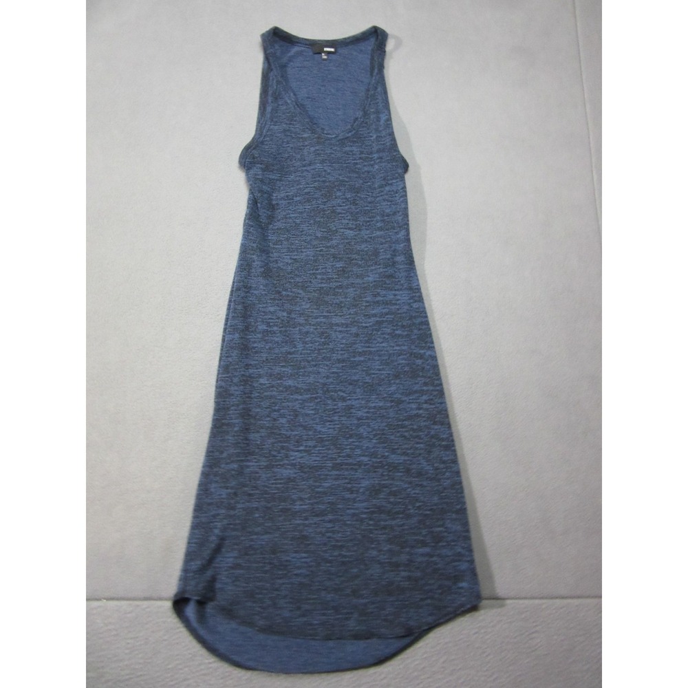 Aritzia Wilfred Dress Womens Small Blue Marled Free Tank Cutout Back Sleeveless